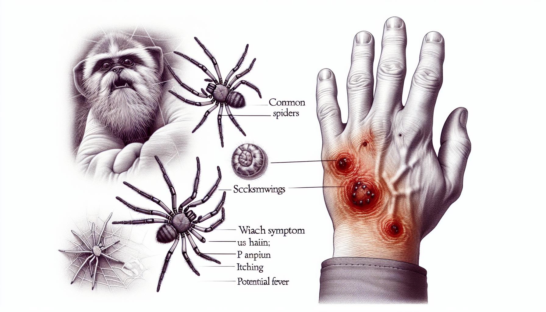 Příznaky kousnutí pavouka